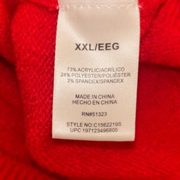 Vince Camuto Red and White Crew Neck Sweater - Picture 4 of 4